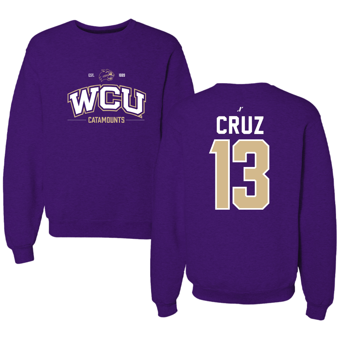 Western Carolina University Basketball Purple General Crewneck - #13 Zanoria Cruz