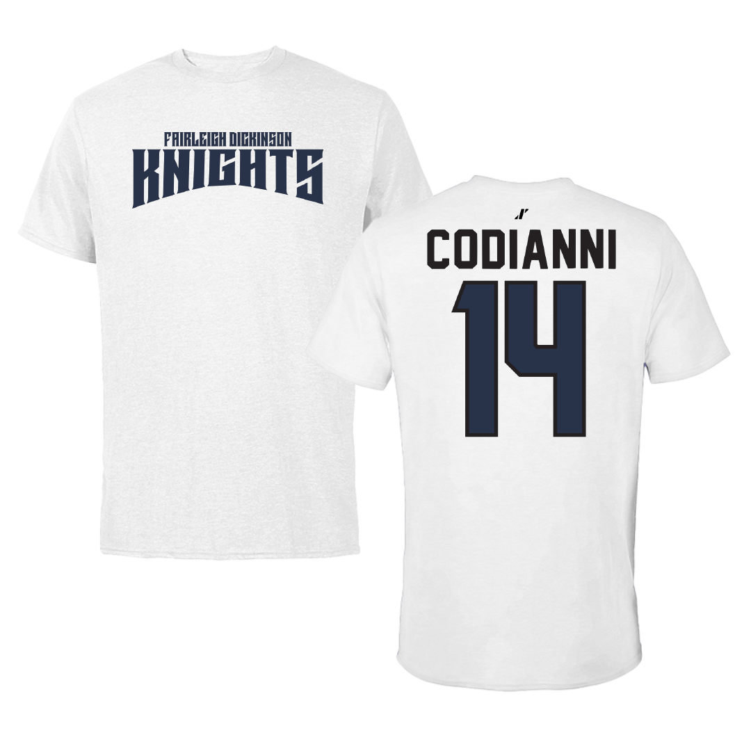 Fairleigh Dickinson University-Metropolitan Campus Lacrosse White Classic Tee - #14 Nora Codianni