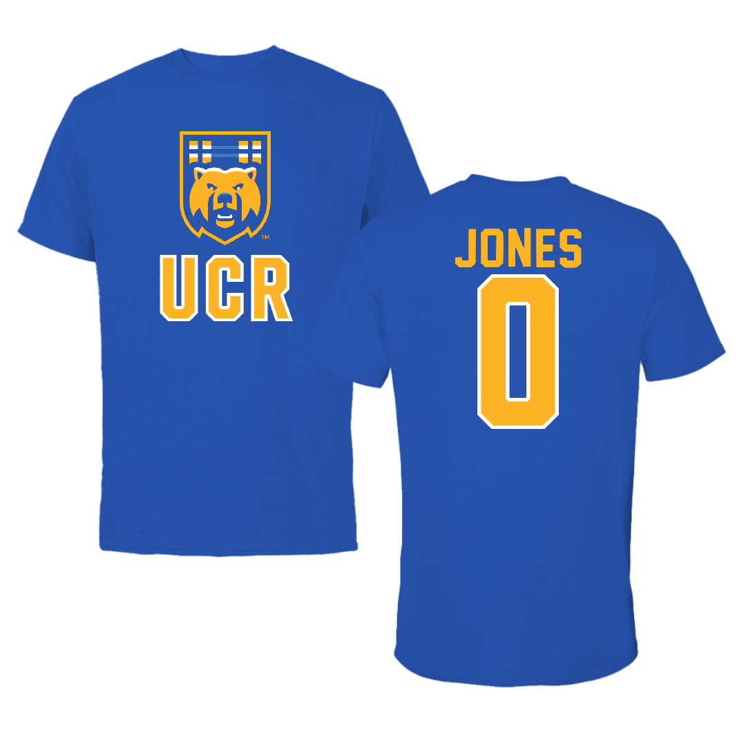 University of California-Riverside Basketball Blue Performance Tee - #0 Tyler Jones