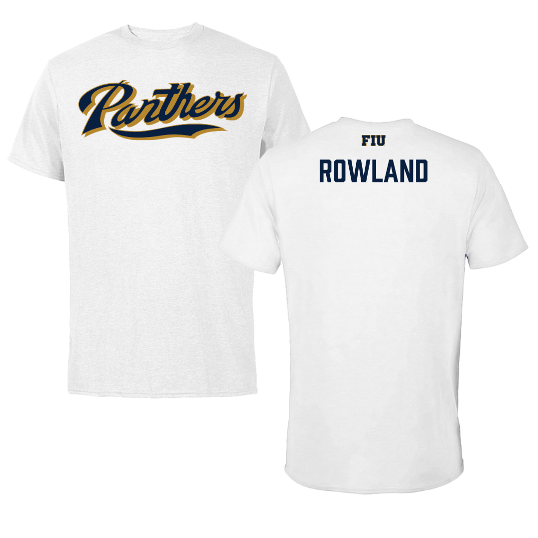 Florida International University TF and XC White Tee - De’quan Rowland