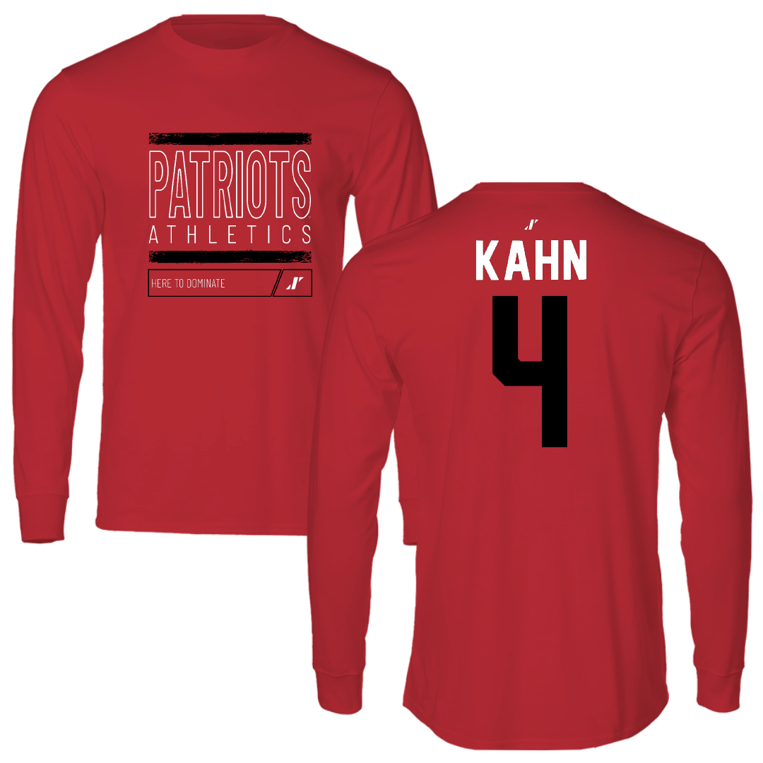 Dallas Baptist University Basketball Red Dominate Long Sleeve - #4 Cameron Kahn