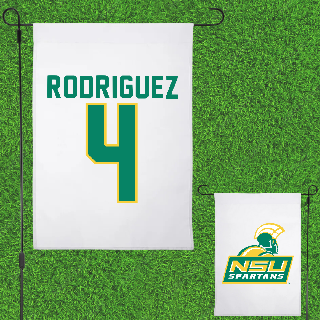 Norfolk State University Baseball White Garden Flag - #4 Raphael Rodriguez
