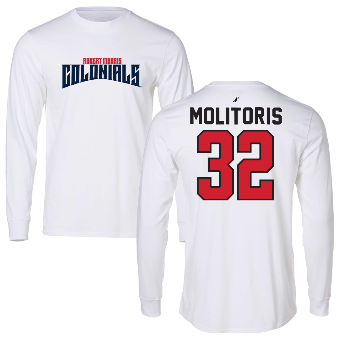 Robert Morris University Softball White Classic Long Sleeve - #32 Kaitlyn Molitoris