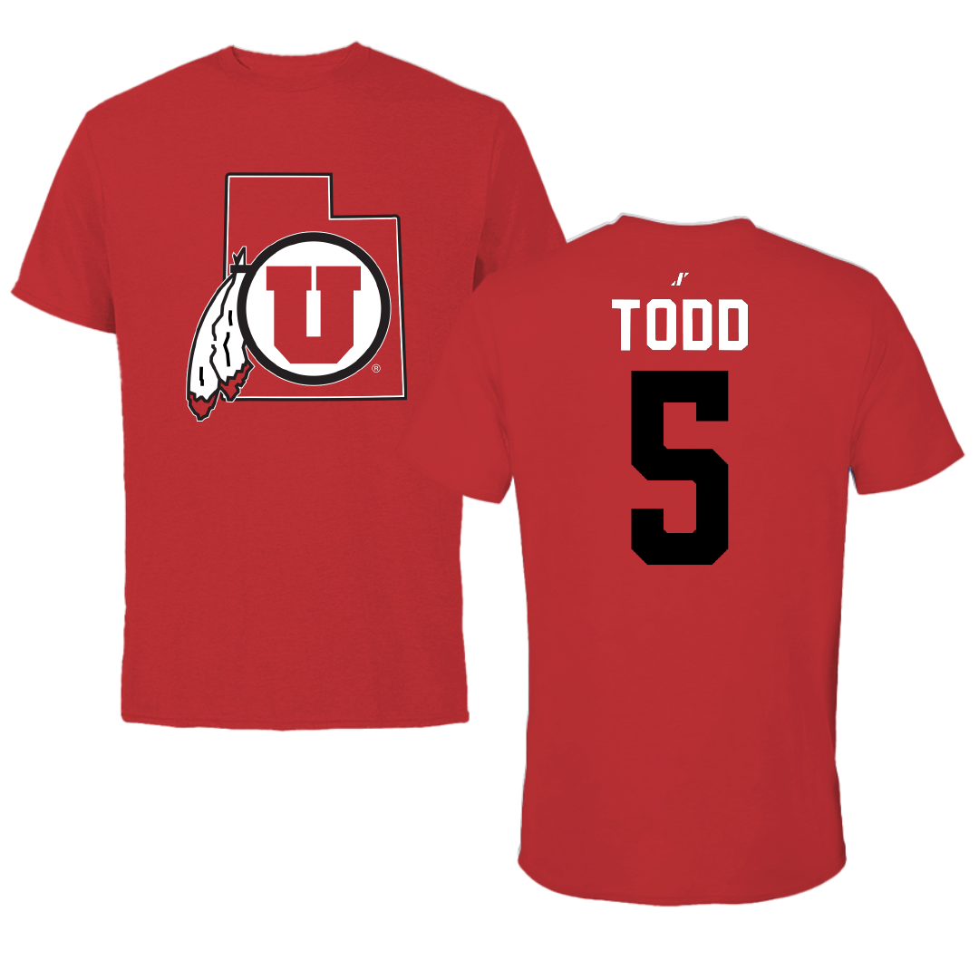 University of Utah Lacrosse Red State Tee - #5 Koa Todd