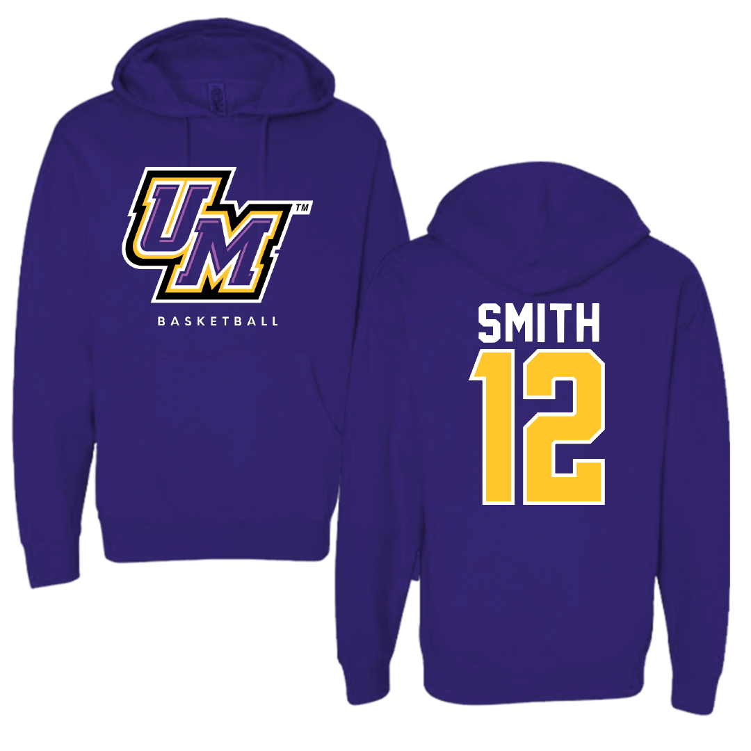 University of Montevallo Basketball Royal Purple Hoodie - #12 Luke Smith