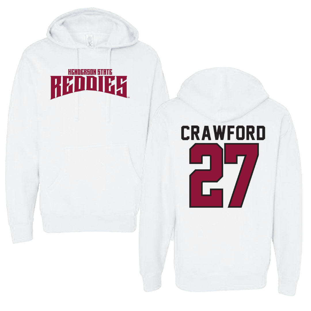 Henderson State University Football White Classic Hoodie - #27 Kolbi Crawford
