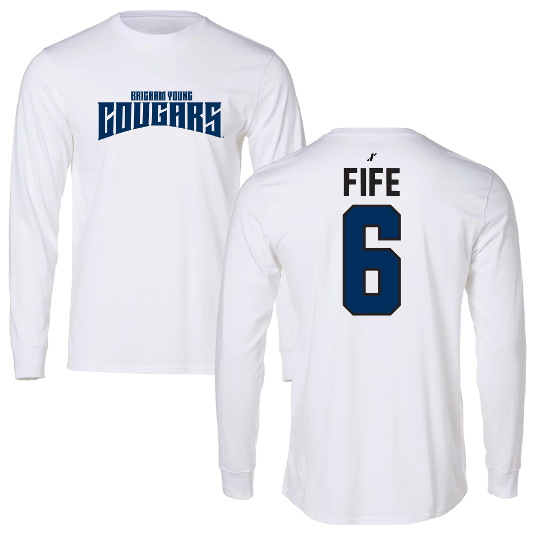 Brigham Young University Volleyball White Classic Performance Long Sleeve - #6 Jackson Fife