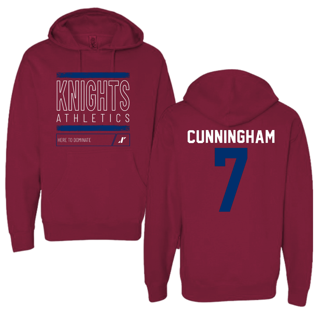Fairleigh Dickinson University-Metropolitan Campus Softball Maroon Dominate Hoodie - #7 Riley Cunningham