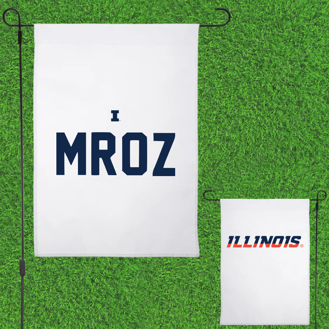 University of Illinois Tennis White Garden Flag - William Mroz