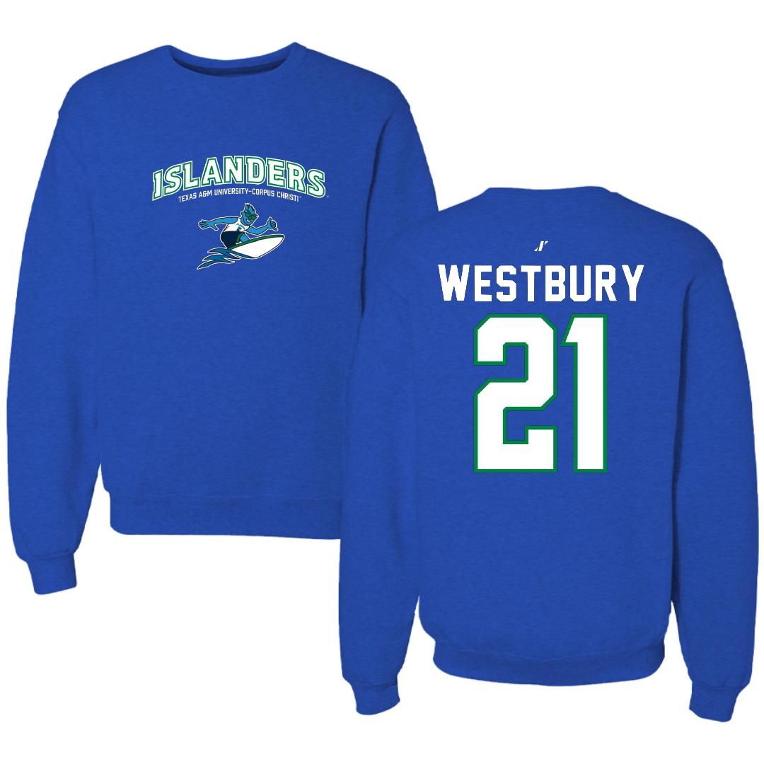 Texas A&M University-Corpus Christi Soccer Blue General Crewneck - #21 Morgan Westbury