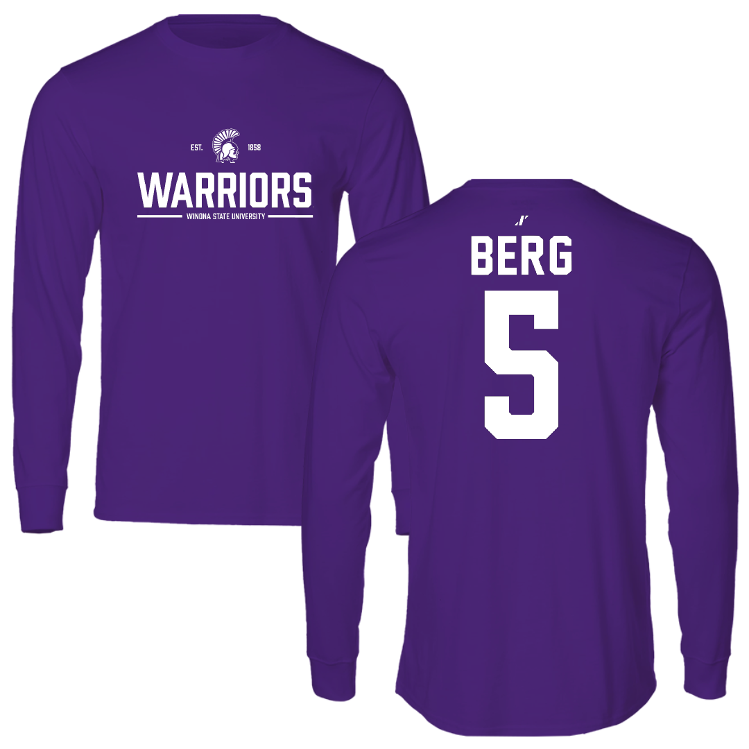 Winona State University Volleyball Purple General Performance Long Sleeve - #5 Jayda Berg