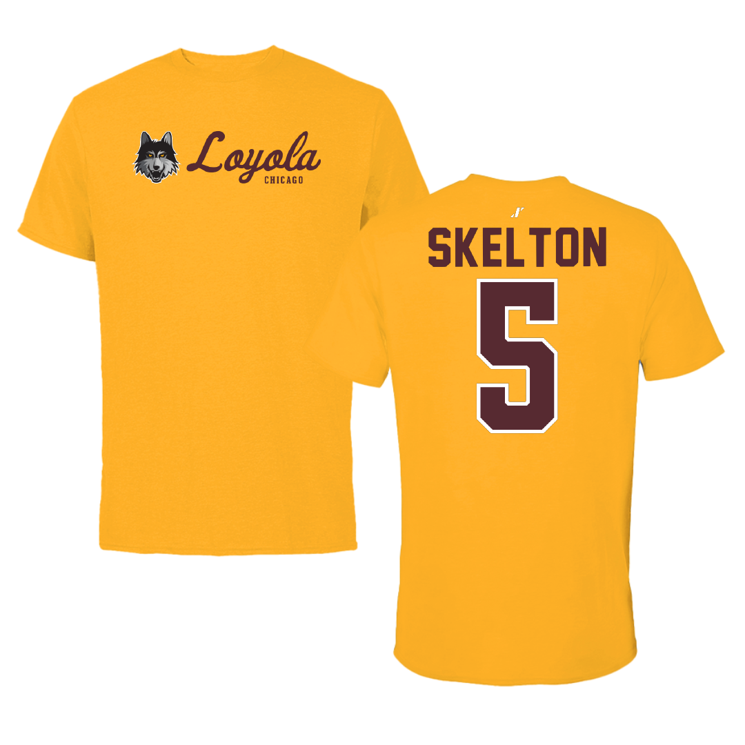 Loyola University-Chicago Soccer Gold General Performance Tee - #5 Ella Skelton