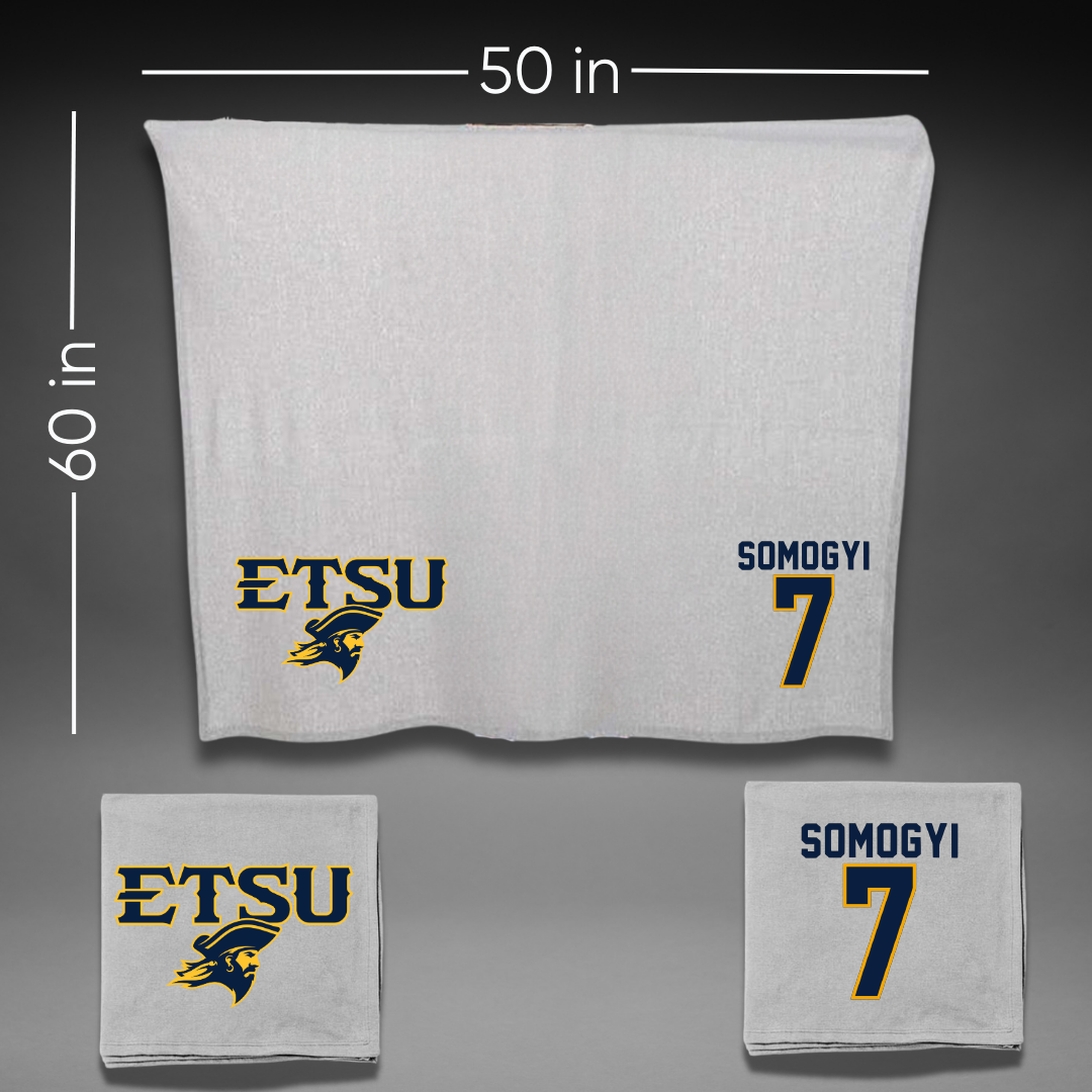 East Tennessee State University Soccer Gray Blanket - #7 Sydney Somogyi