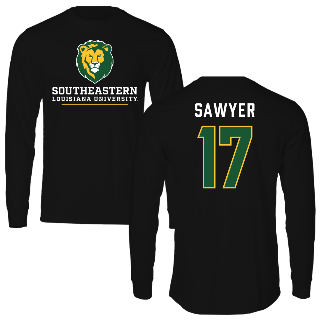 Southeastern Louisiana University Football Black Performance Long Sleeve - #17 Eli Sawyer