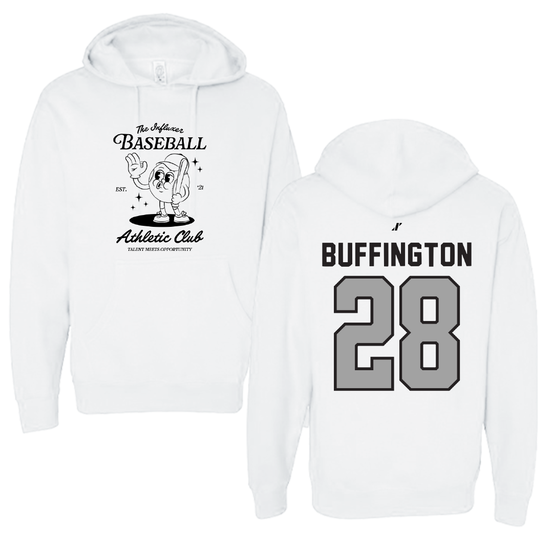 Baseball White Influxer Athletic Club Hoodie - #28 Matthew Buffington