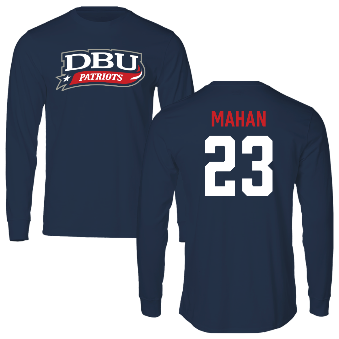 Dallas Baptist University Lacrosse Navy Long Sleeve - #23 Devin Mahan