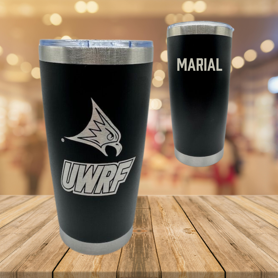 University of Wisconsin-River Falls TF and XC Black Stainless Steel Tumbler - Yaih Marial