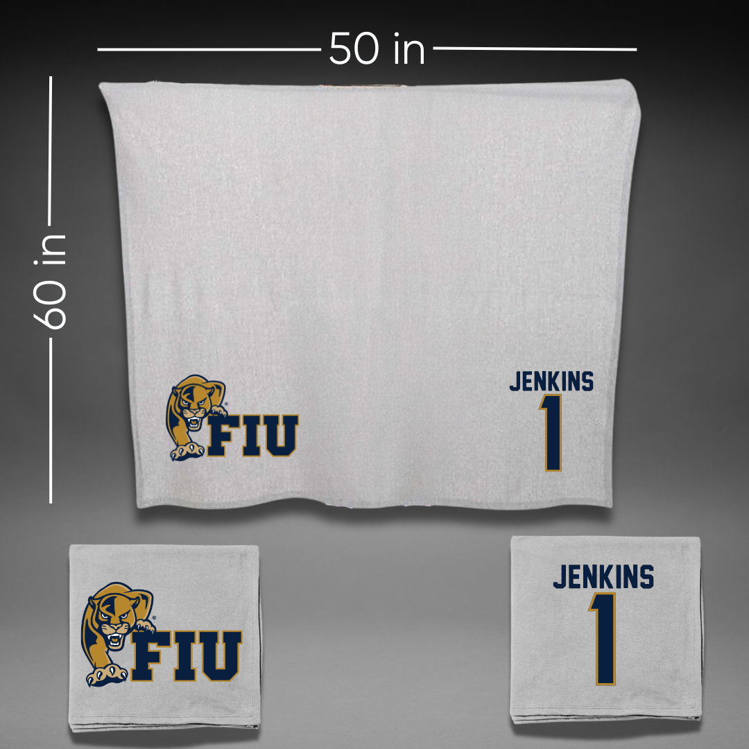 Florida International University Football Gray Blanket - #1 Keyone Jenkins