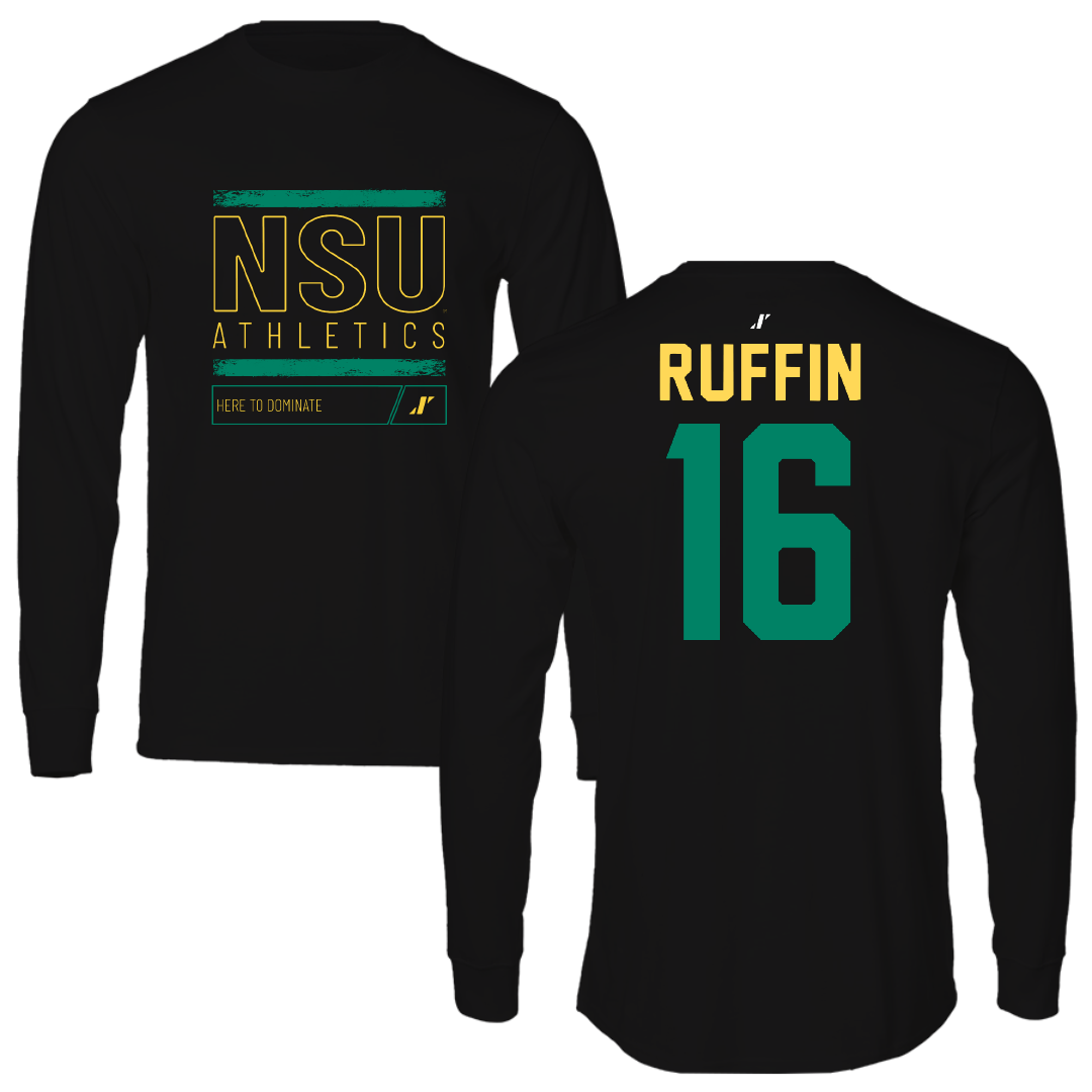 Norfolk State University Football Black Dominate Long Sleeve - #16 Christian Ruffin