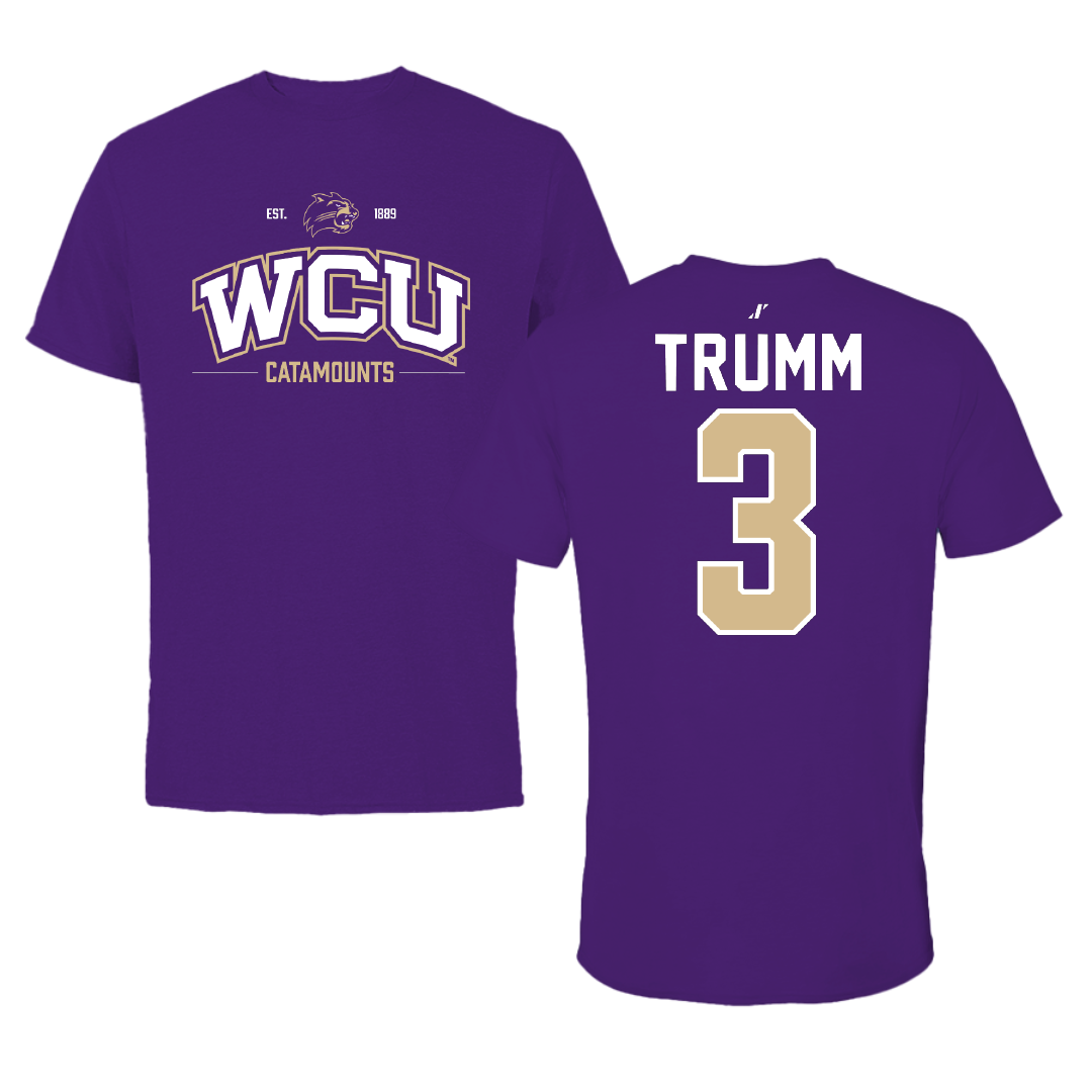 Western Carolina University Basketball Purple General Tee - #3 Reagan Trumm