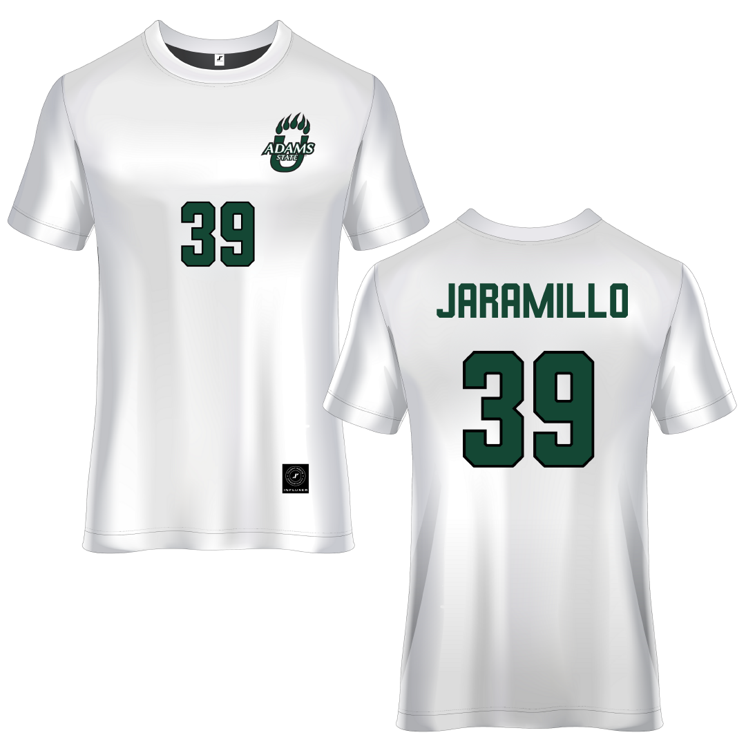Adams State University White Soccer Jersey - #39 Cassandra Jaramillo