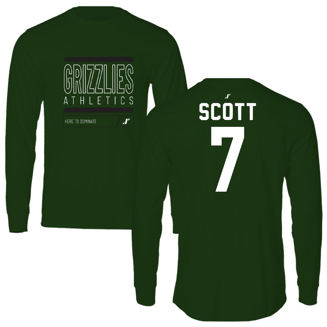 Adams State University Football Forest Green Dominate Long Sleeve - #7 Jalen Scott