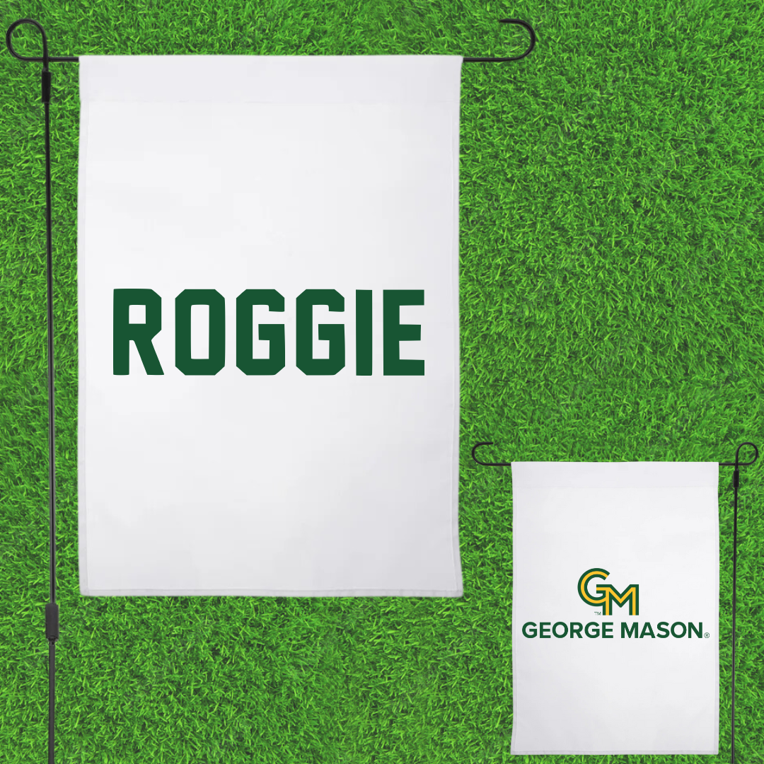 George Mason University Wrestling White Garden Flag - Cale Roggie