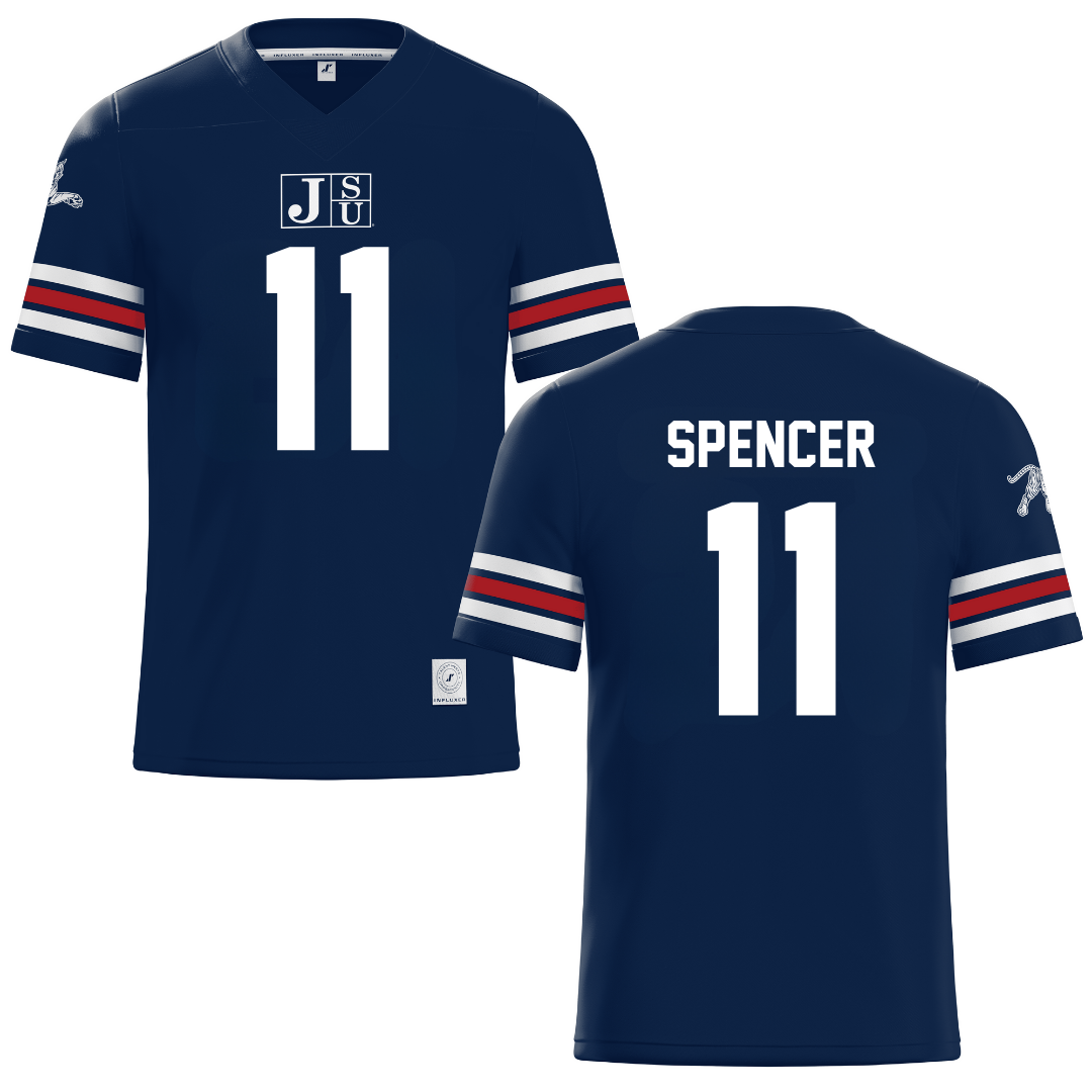 Jackson State University Navy Football Jersey - #11 Isaiah Spencer