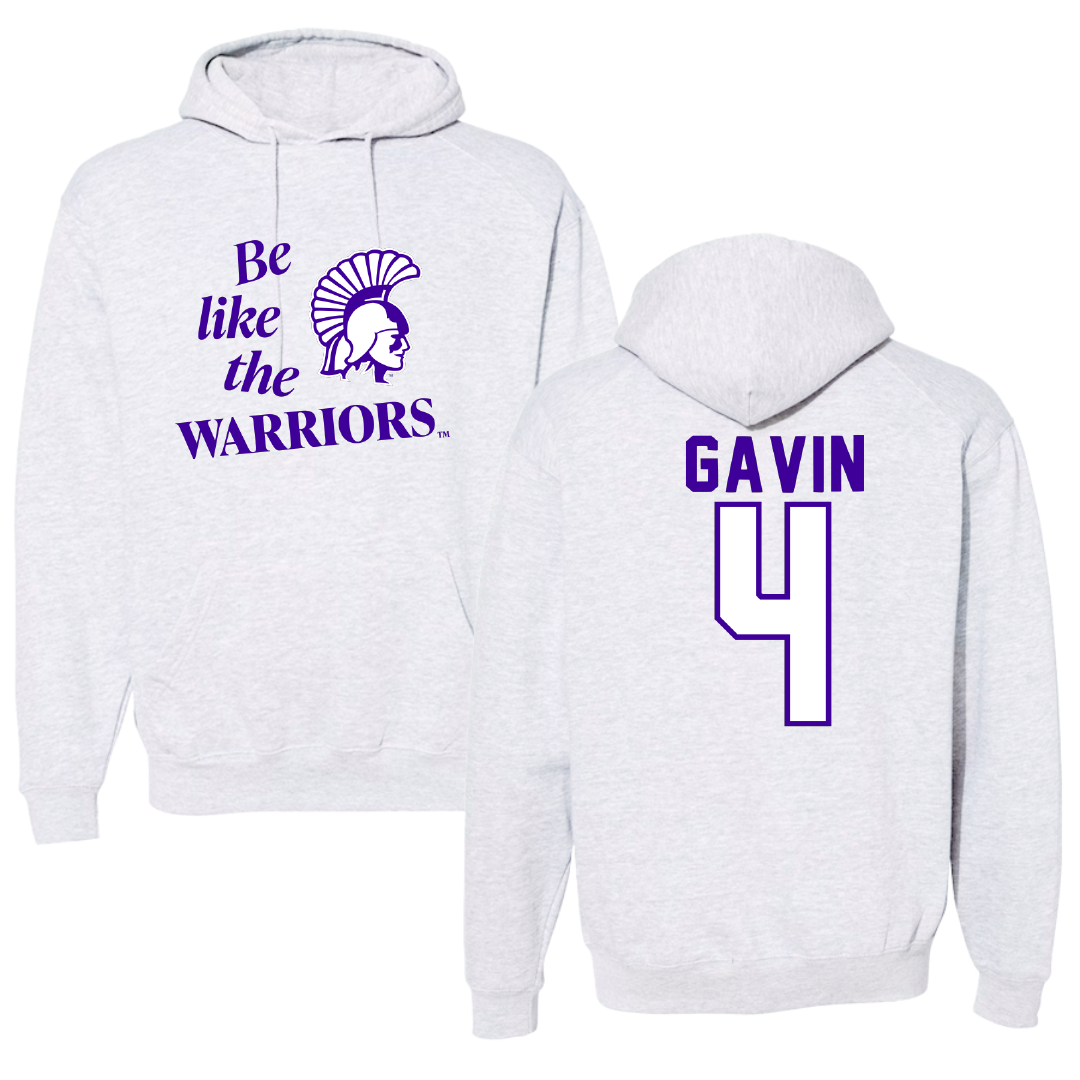 Winona State University Football Light Gray Be Like Us Hoodie - #4 Ty Gavin