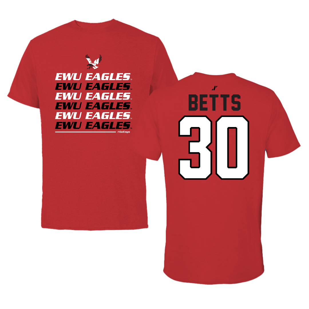 Eastern Washington University Football Red General Tee - #30 Talon Betts