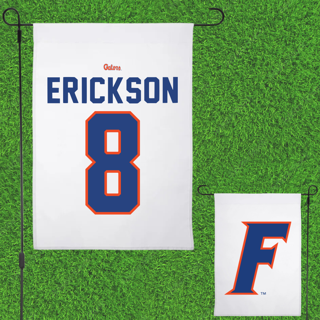 University of Florida Softball White Garden Flag - #8 Jocelyn Erickson