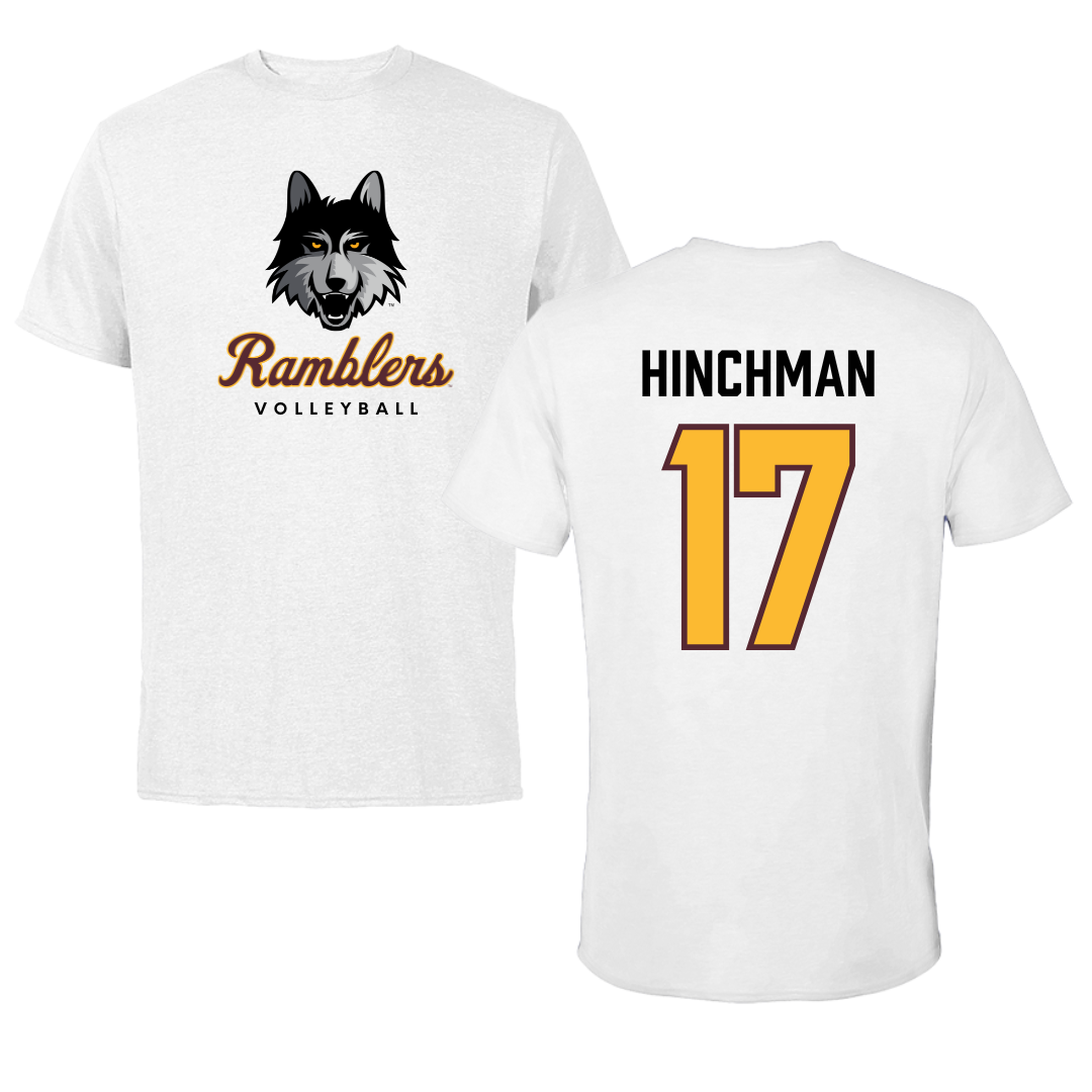 Loyola University-Chicago Volleyball White Ramblers Tee - #17 Grace Hinchman
