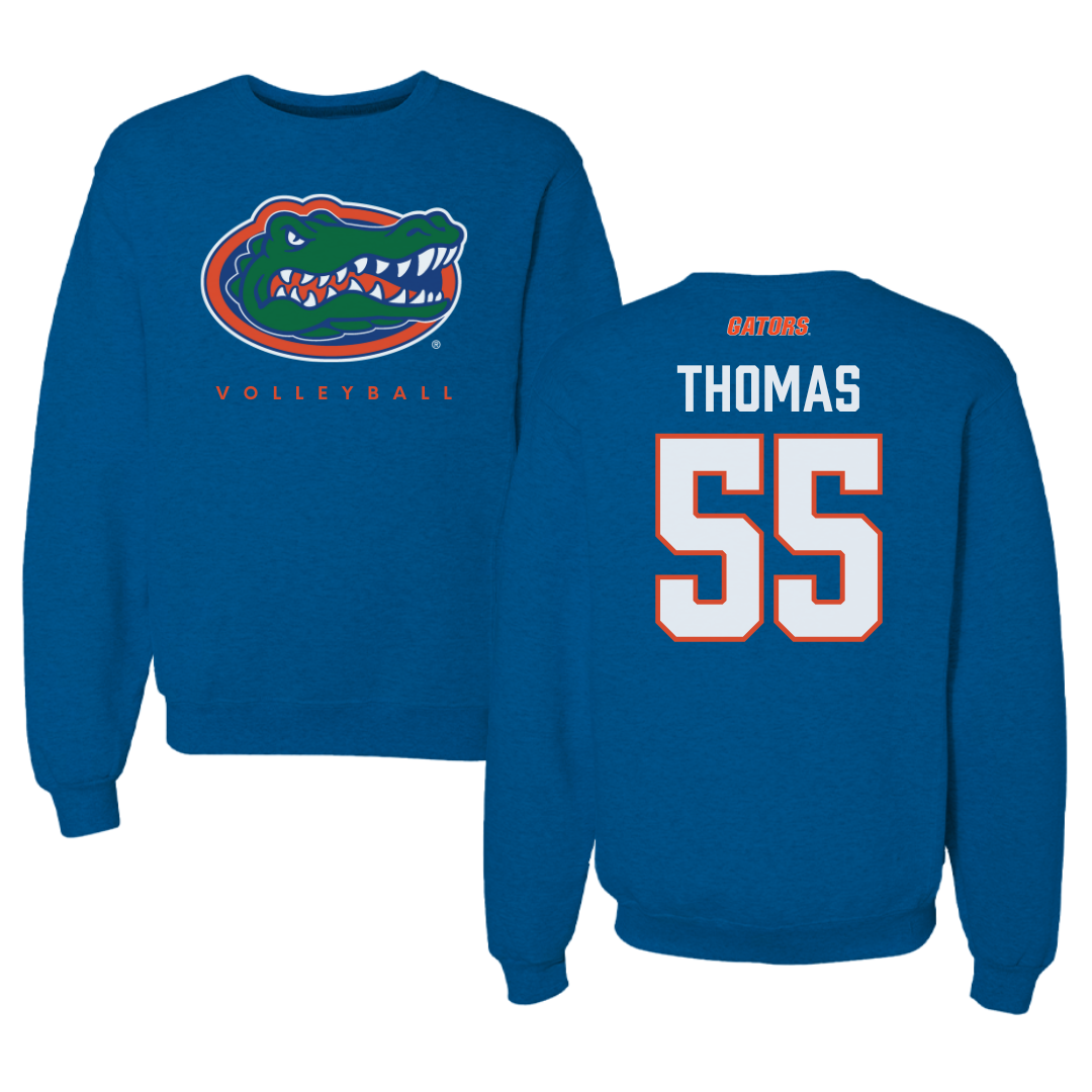 University of Florida Volleyball Blue Mascot Crewneck - #55 Amaya Thomas