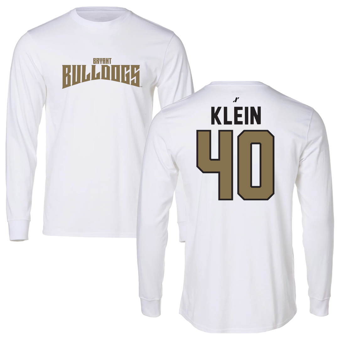 Bryant University Lacrosse White Classic Performance Long Sleeve - #40 Sam Klein