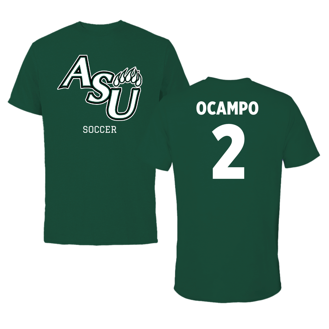 Adams State University Soccer Green Performance Tee - #2 Lauren Ocampo