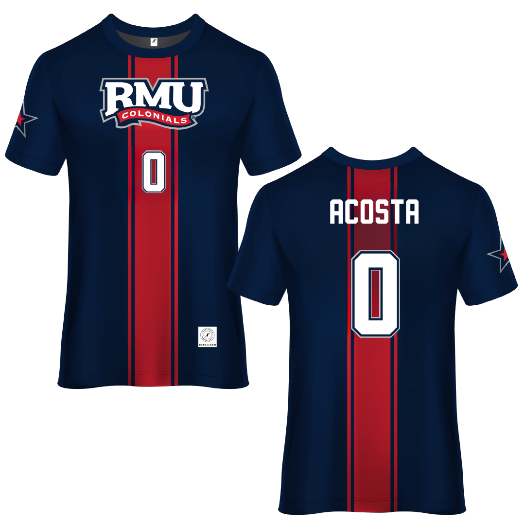 Robert Morris University Blue Soccer Jersey - #0 Giancarlo Acosta