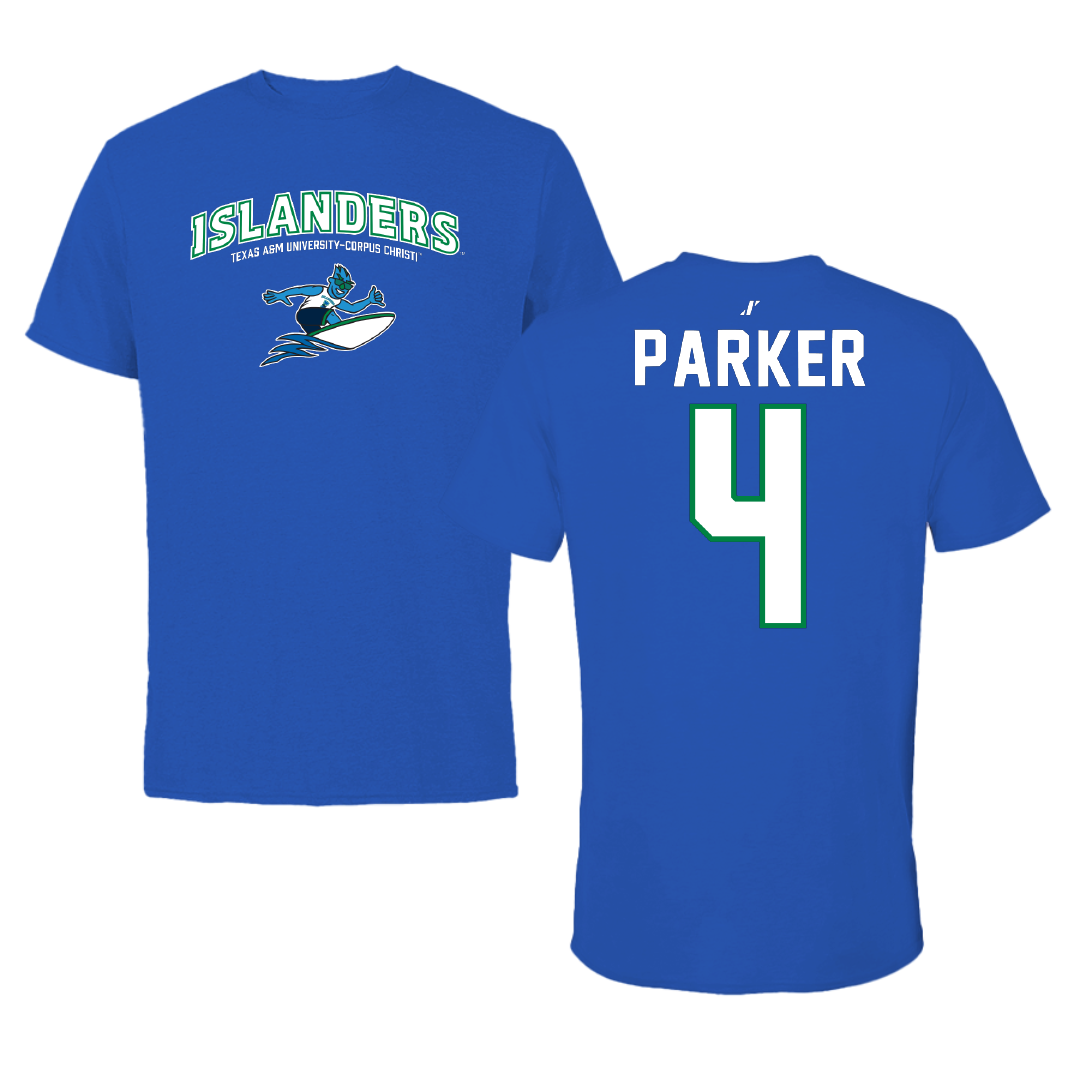 Texas A&M University-Corpus Christi Basketball Blue General Performance Tee - #4 Kam Parker