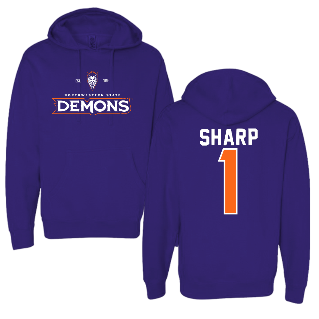 Northwestern State University Softball Purple General Hoodie - #1 Skye Sharp