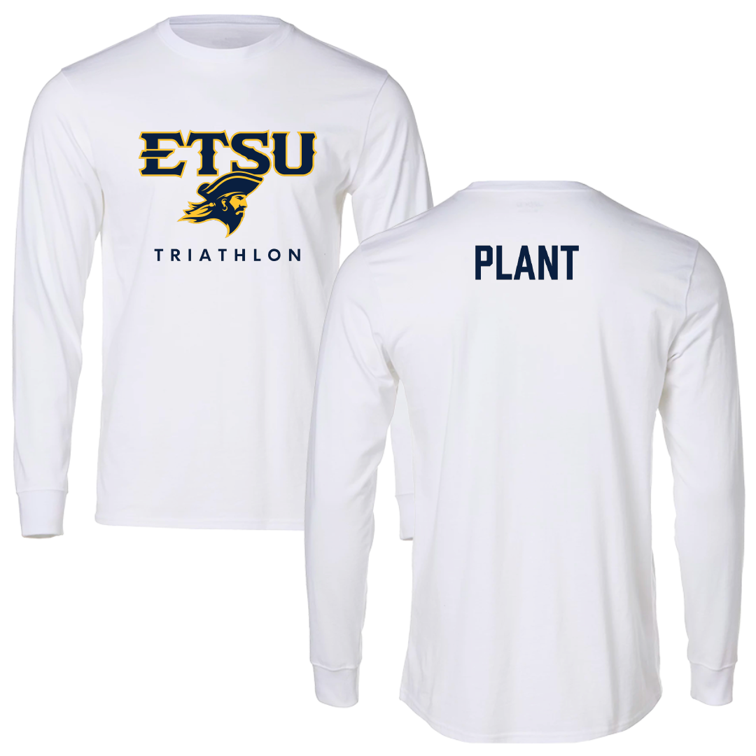 East Tennessee State University Triathlon White Performance Long Sleeve - Sarah Plant