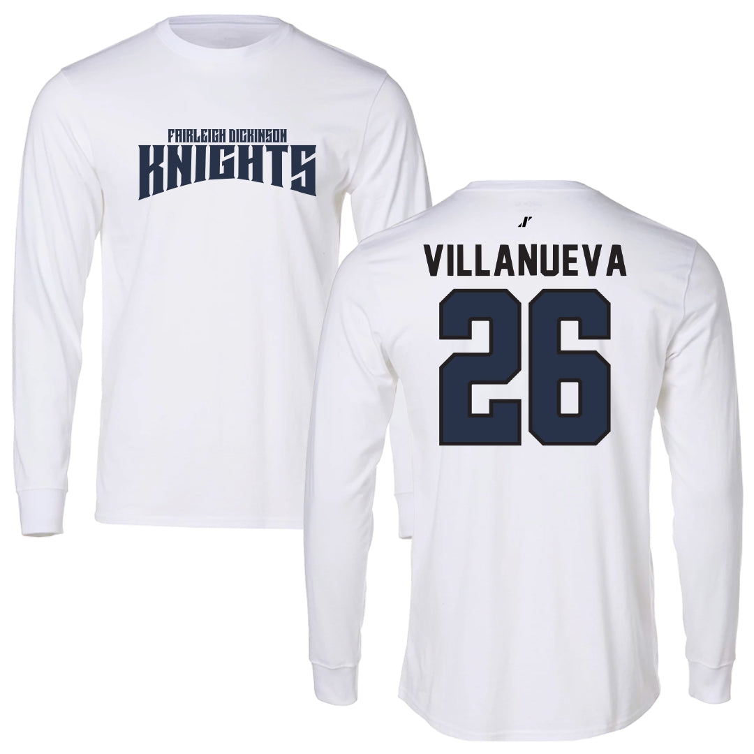 Fairleigh Dickinson University-Metropolitan Campus Soccer White Classic Performance Long Sleeve - #26 Emily Villanueva