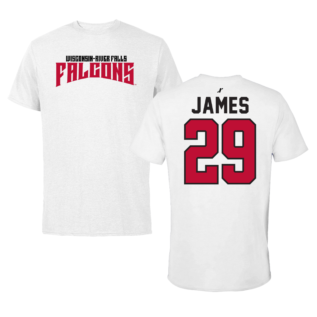 University of Wisconsin-River Falls Soccer White Classic Performance Tee - #29 Haley James