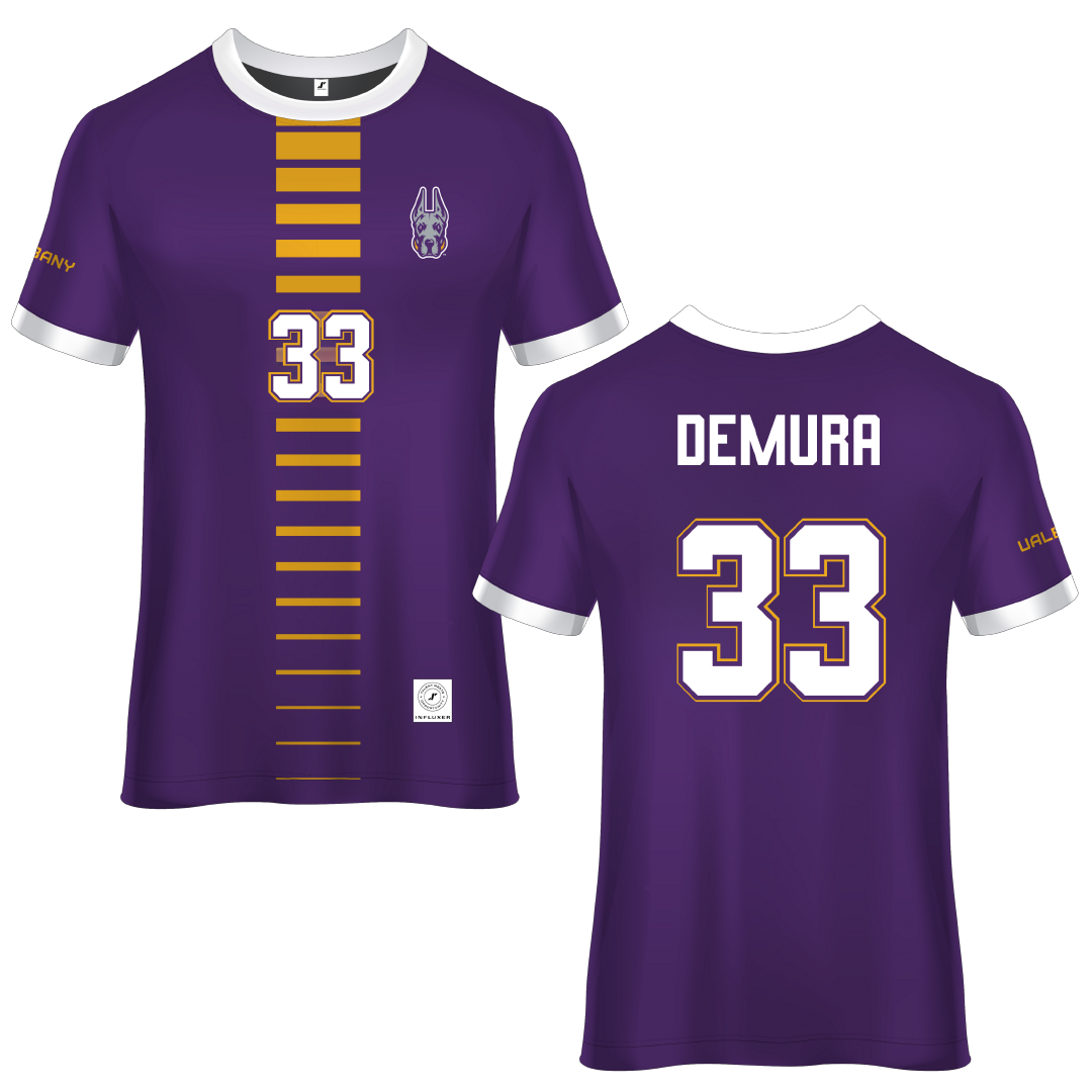 University at Albany Purple Soccer Jersey - #33 Sophia DeMura