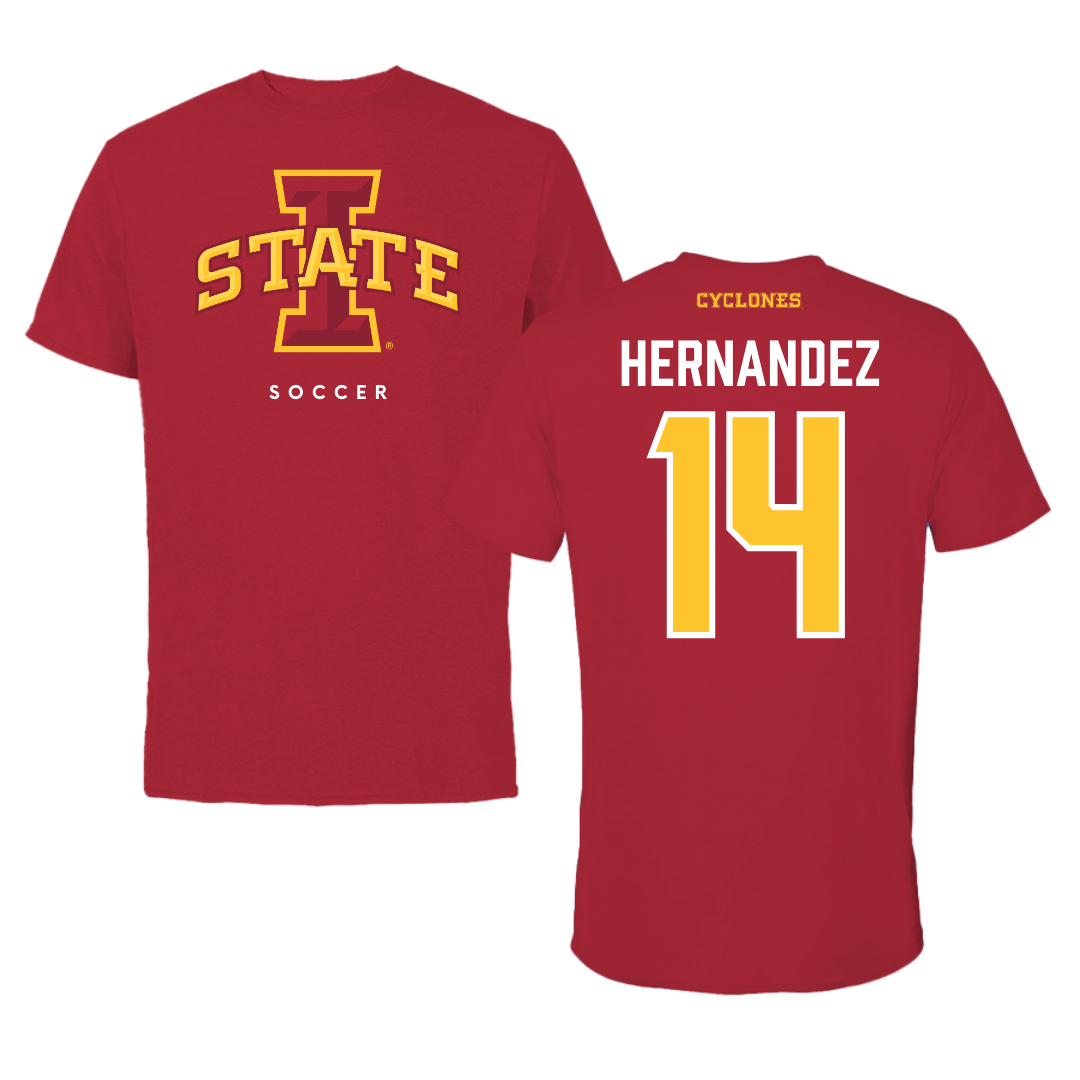 Iowa State University Soccer Cardinal Tee - #14 Lauren Hernandez