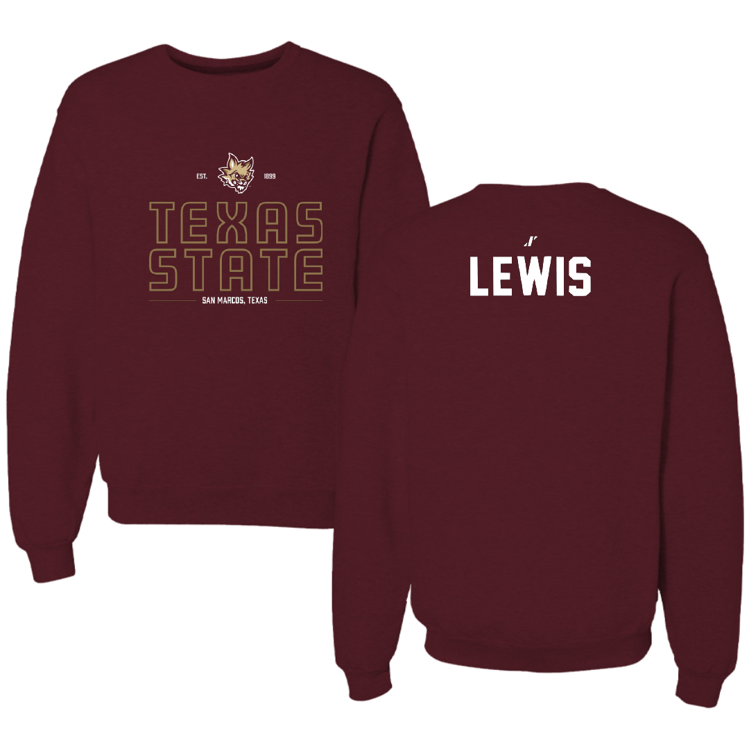 Texas State University TF and XC Maroon General Crewneck - Kaylee Lewis