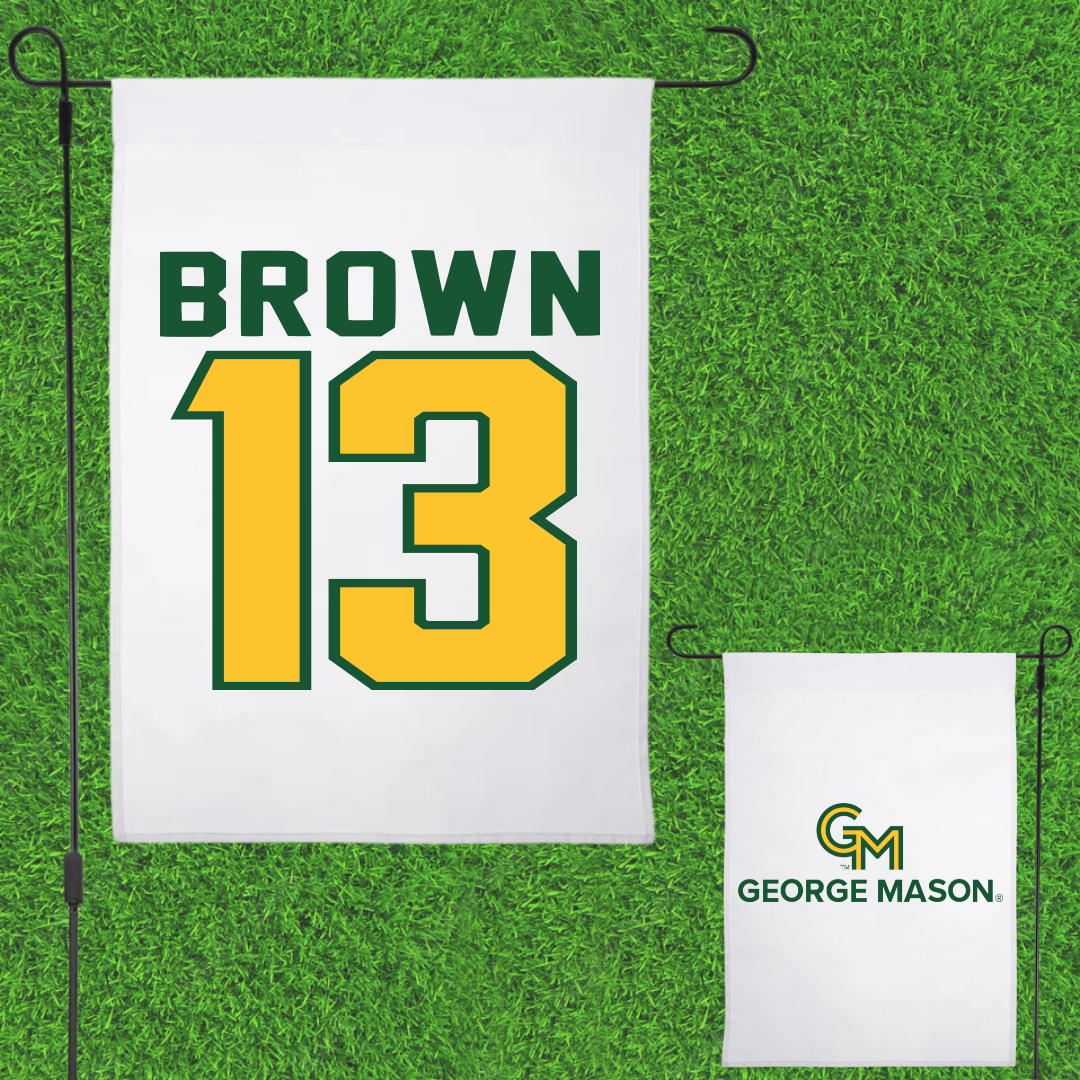 George Mason University Basketball White Garden Flag - #13 Jada Brown