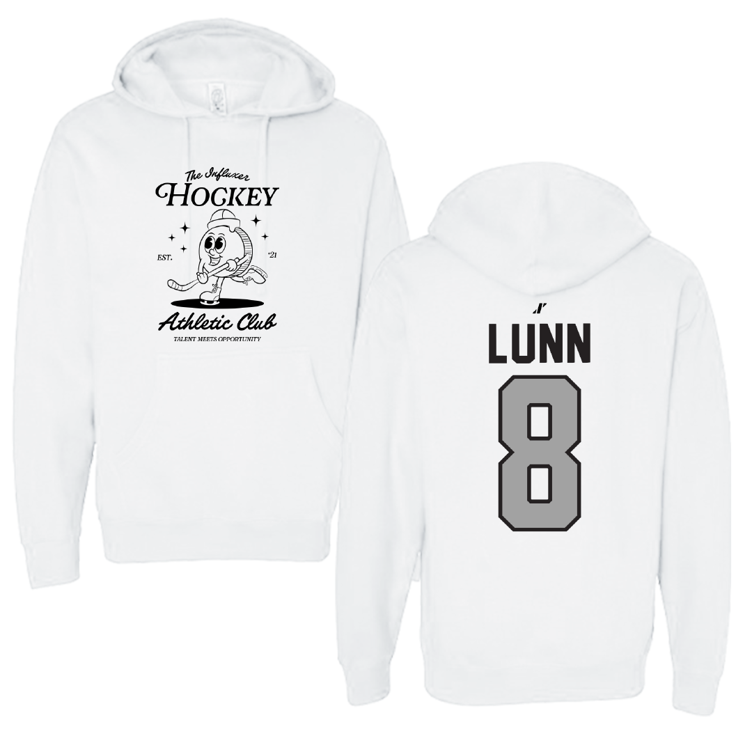 Ice Hockey White Influxer Athletic Club Hoodie - #8 Gabriel Lunn