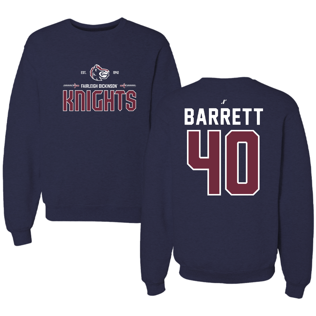 Fairleigh Dickinson University-Metropolitan Campus Baseball Navy General Crewneck - #40 Ian Barrett