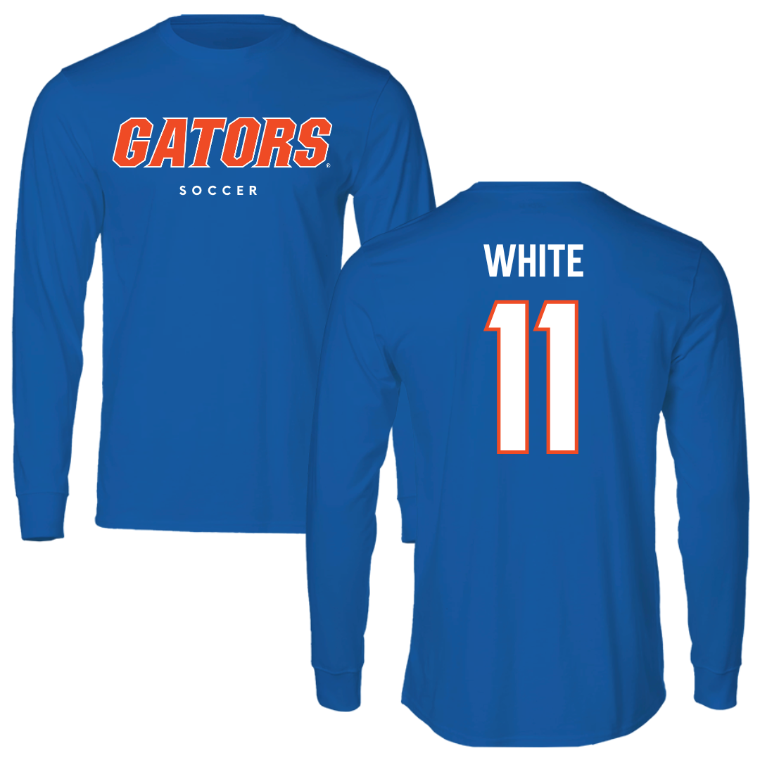University of Florida Soccer True Royal Block Performance Long Sleeve - #11 Sophie White