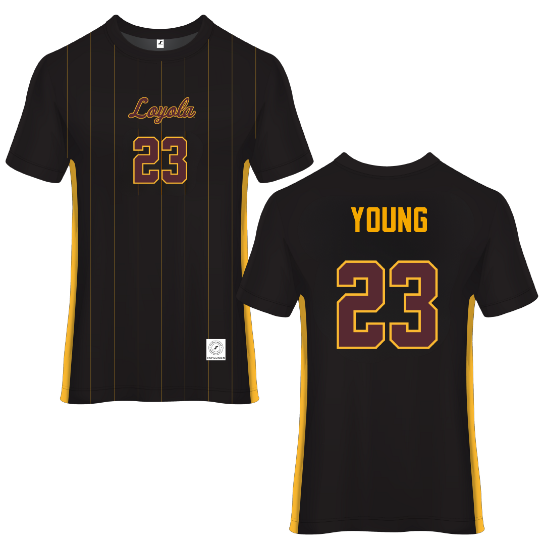 Loyola University-Chicago Black Soccer Jersey - #23 Ethan Young
