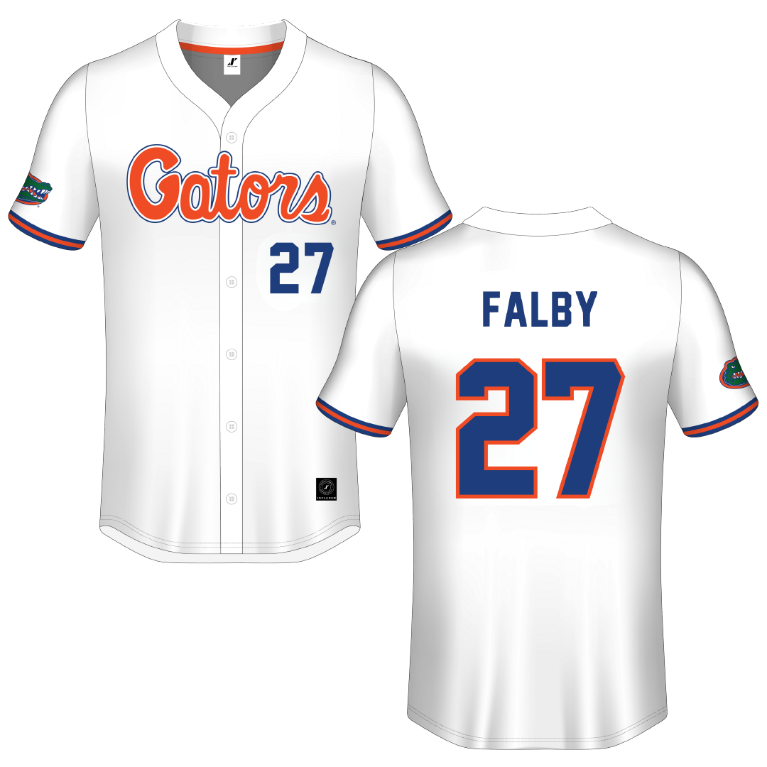 University of Florida White Button-Down Jersey - #27 Kendra Falby